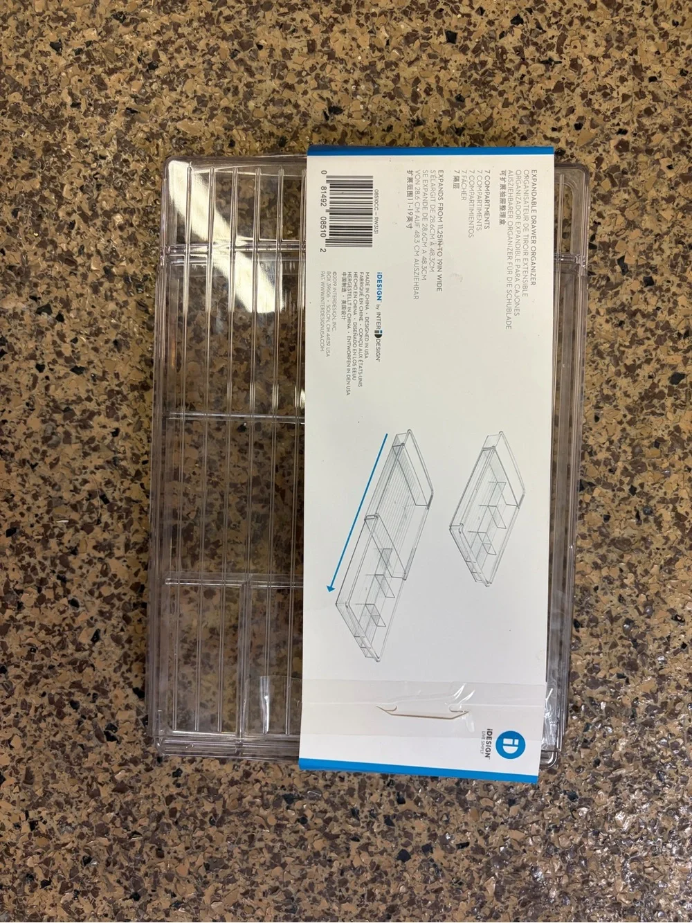 iDesign Clear Expandable Drawer Organizer - Clear